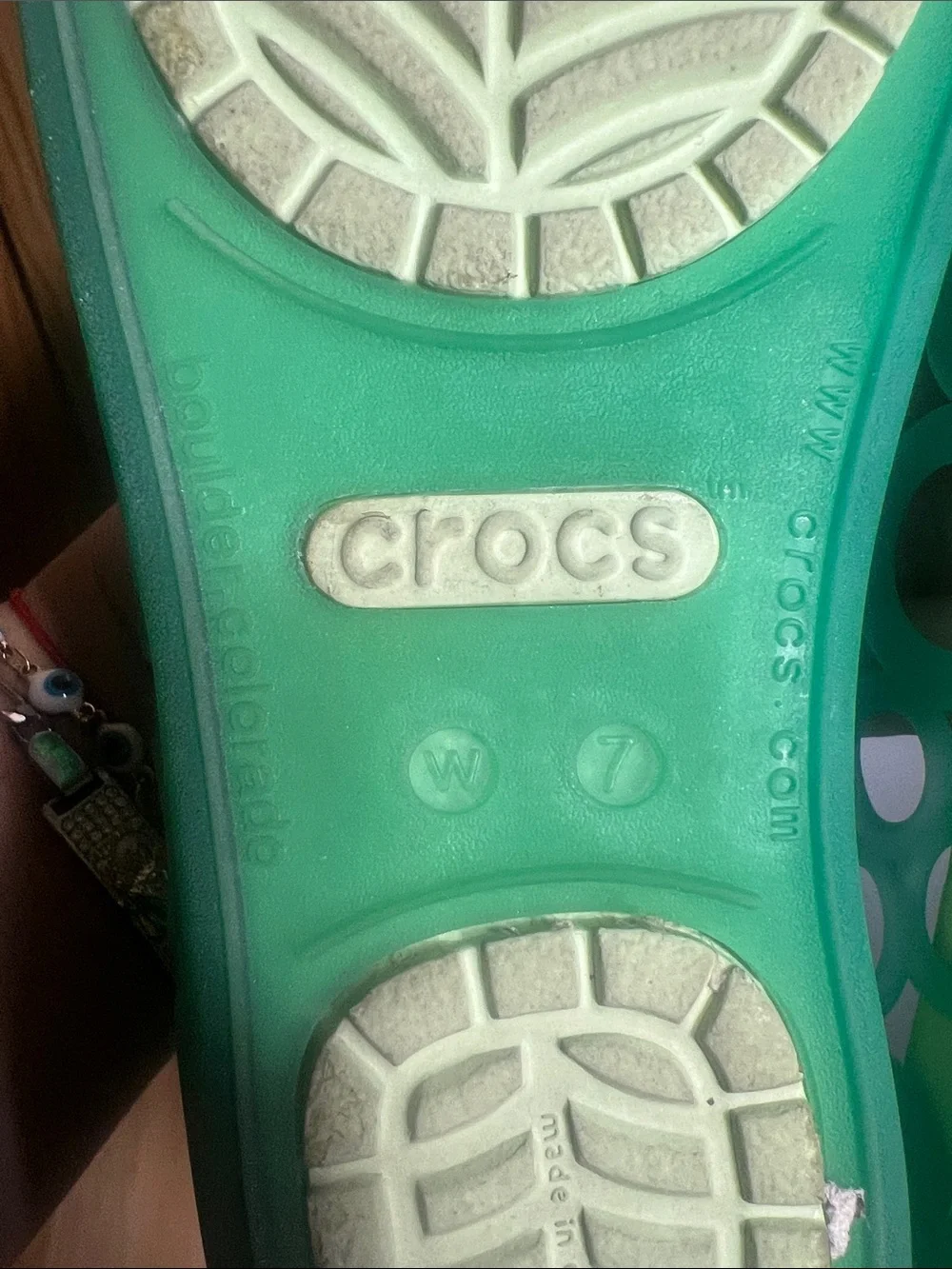 CROCS Women's Teal Cutout Slip-On Flats
